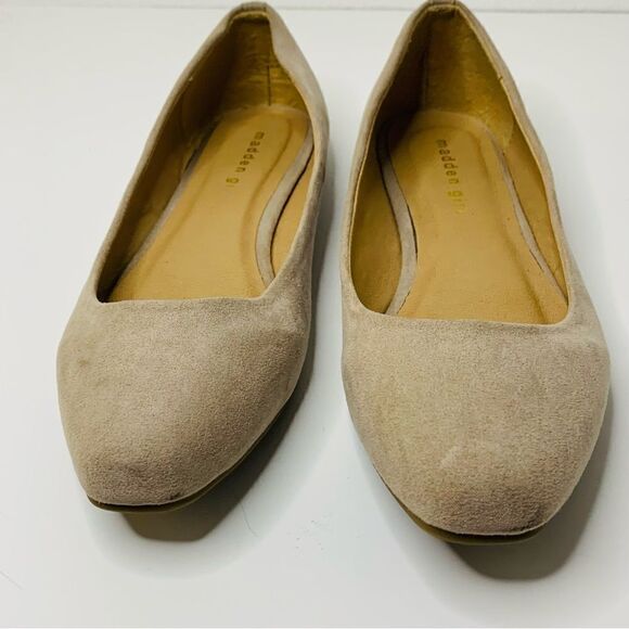 Madden Girl Tan Vegan Suede Flats - Picture 1 of 5